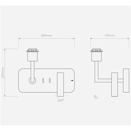 Astro Side by Side USB C | Wall lamp