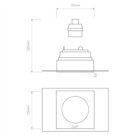 Astro Trimless Square Adjustable | Recessed spot