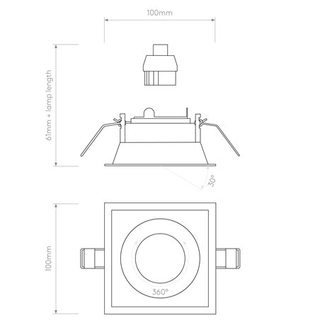 Astro Minima Slimline Square Adjustable Fire-Rated | Recessed spot