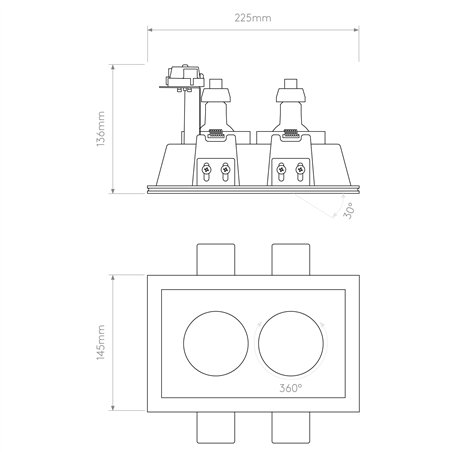 Astro Blanco Twin Adjustable | Recessed spot