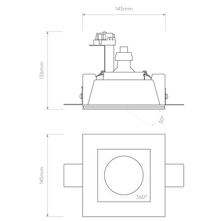 Astro Blanco Square Adjustable | Recessed spot