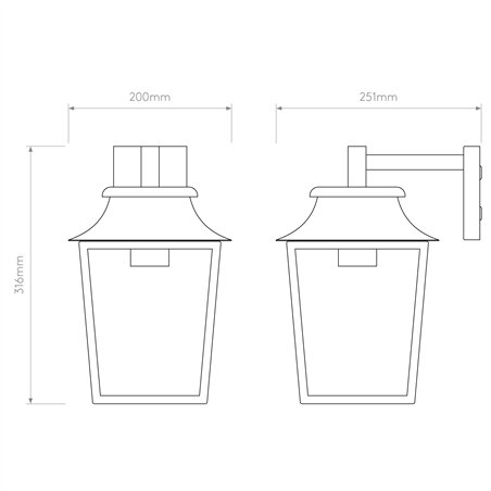 Astro Richmond Wall Lantern 200 | Wall lamp