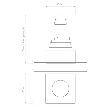 Astro Trimless Square Fixed | Recessed spot