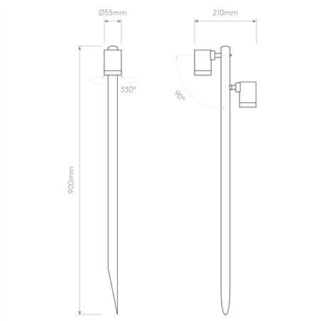 Astro Bayville Spike Spot 900 Twin | Floor lamp