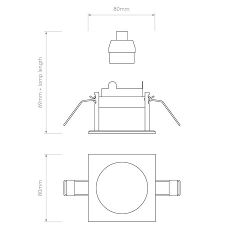Astro Pinhole Slimline Square Fixed Fire-Rated IP65 | Recessed spot
