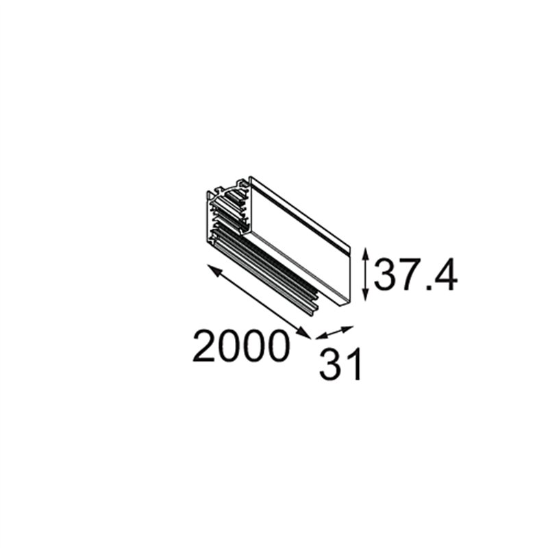 Modular Track 230V Profile Surface 2000
