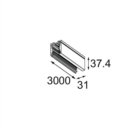 Modular Track 230V Profile Surface 3000