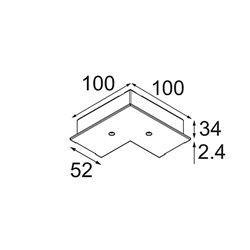 Modular Track 230V Recessed Cover Plate 90°