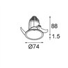 Modular Modest Recessed 74 (Leaf Springs) 1x IP55 LED DE | Einbauspot