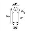 Modular Nyto Semi-Recessed Adjustable 40 1x LED DE | Recessed spot