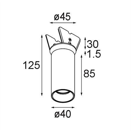 Modular Nyto Semi-Recessed Adjustable 40 1x LED DE | Recessed spot