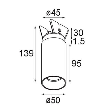 Modular Nyto Semi-Recessed Adjustable 50 1x LED DE | Recessed spot