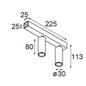 Modular Nyto Surface Adjustable 30 Square 2x LED DE | Ceiling lamp / Wall lamp