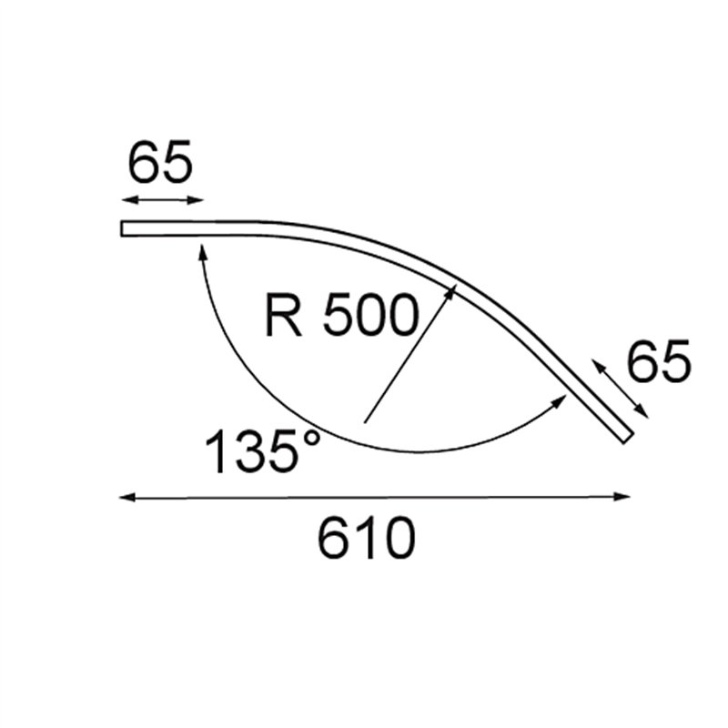 Modular Track 48V Cover Curved 135°