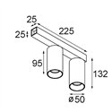 Modular Nyto Surface Adjustable 50 Square 2x LED DE | Ceiling lamp / Wall lamp