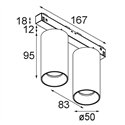 Modular Nyto Track 48V Adjustable 50 2x LED | Track lighting fixture