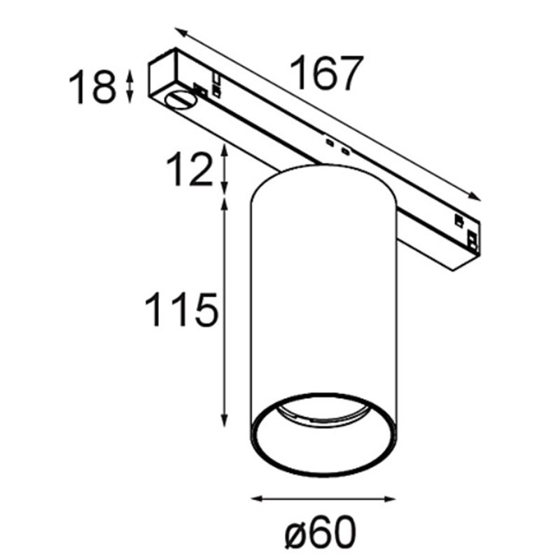 Modular Nyto Track 48V Adjustable 60 1x LED | Schienenbeleuchtung