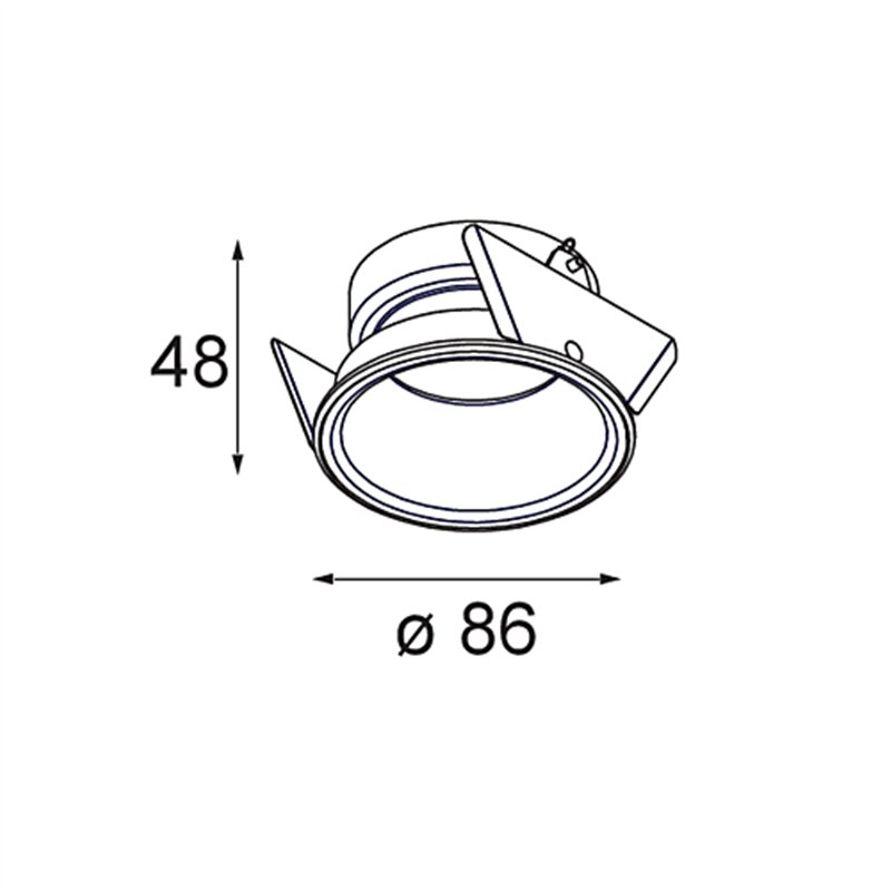 Modular Lotis Round Recessed 86 1x IP55 M-LED DE | Einbauspot