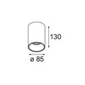 Modular Lotis Tube Surface 85 1x GU10 | Ceiling lamp
