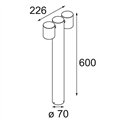 Modular Lowieze Floor 70 High 2x IP54 LED DI | Garden lamp