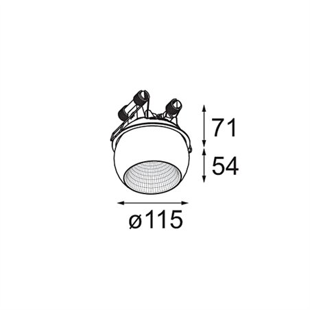 Modular Marbul Recessed Adjustable 115 1x LED DE | Recessed spot
