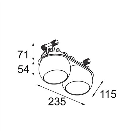 Modular Marbul Recessed Adjustable 115 2x LED DE | Recessed spot
