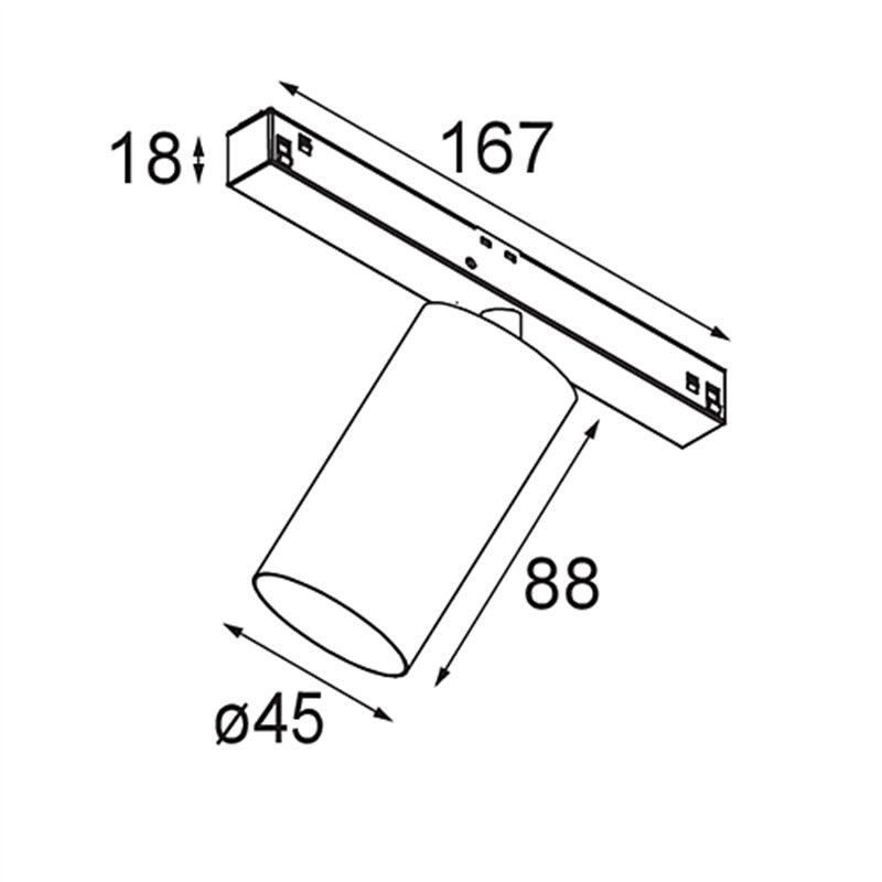 Modular Minude Track 48V Adjustable 45 1x LED | Schienenbeleuchtung