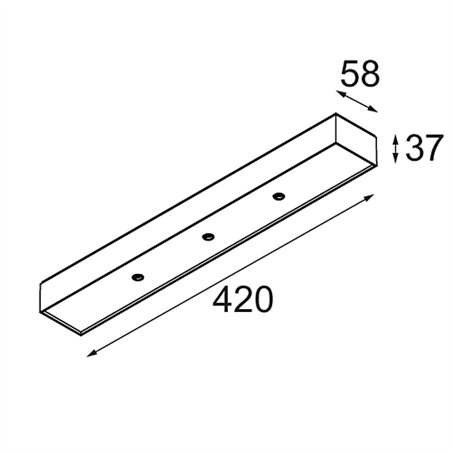 Modular Modupoint Square Surface 420X58 3x Jack DI 500mA | Ceiling lamp / Wall lamp