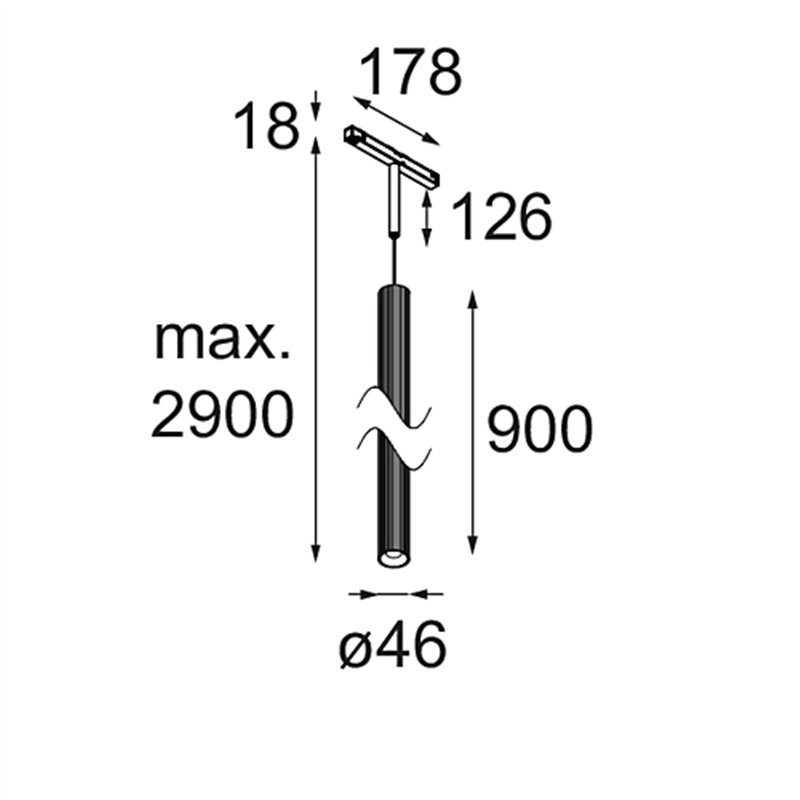 Modular Extruded Stripped Track 48V Suspended 46 900 1x LED DI | Schienenbeleuchtung