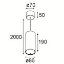 Modular Smart Tube Suspended 82 XL 1x DI 500mA | Suspension lamp