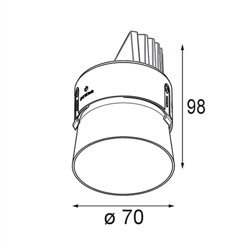 Modular Thimble Recessed Trimless Adjustable 70 1x LED DE | Einbauspot
