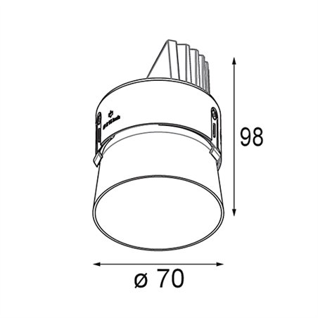 Modular Thimble Recessed Trimless Adjustable 70 1x LED DE | Recessed spot