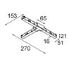 Modular Track 48V Connection T Electrical/Mechanical (For Surface Mounting) Left
