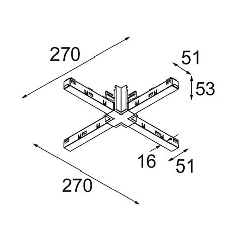 Modular Track 48V High Connection X Electrical/Mechanical