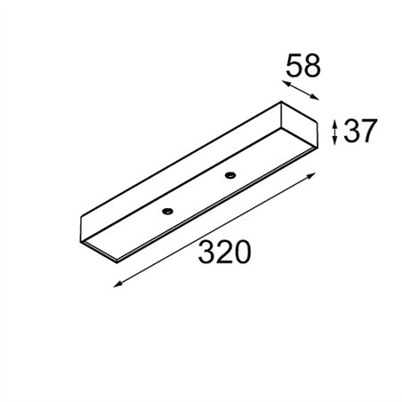 Modular Modupoint Square Surface 320X58 2x Jack DI 500mA | Ceiling lamp / Wall lamp