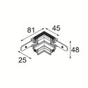 Modular Track 48V Connection 90° Mechanical (For Recessed Trimless Mounting) Inside