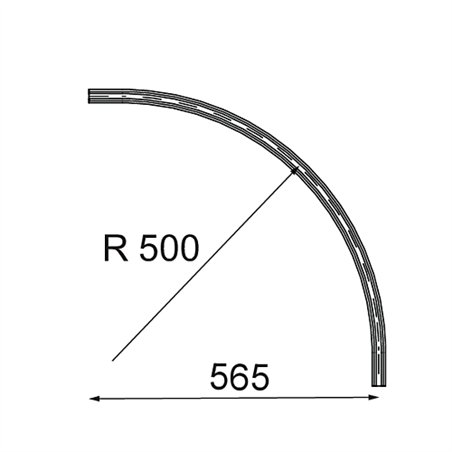 Modular Track 48V Connection Curved 90° Mechanical Outside