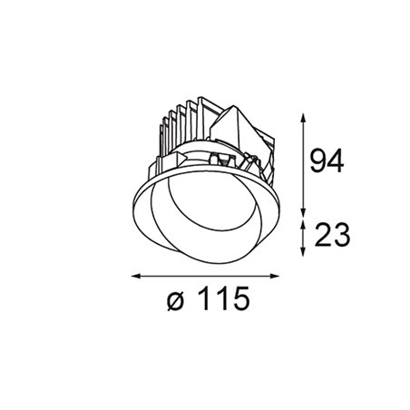 Modular Wink Asy Recessed 115 1x IP54 LED DE | Recessed spot