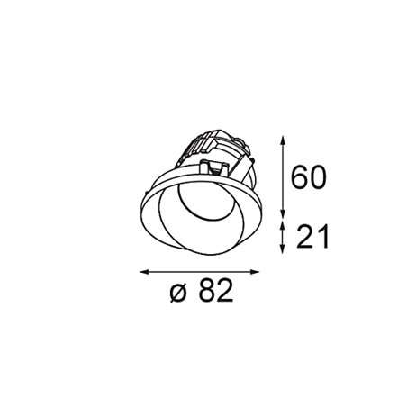 Modular Wink Asy Recessed 82 1x IP54 Spreadlight LED DE | Recessed spot