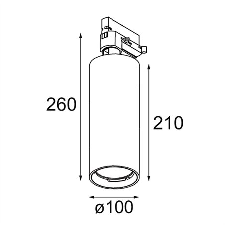 Modular Charlatan Track 230V Adjustable 100 1x LED DI | Track lighting fixture