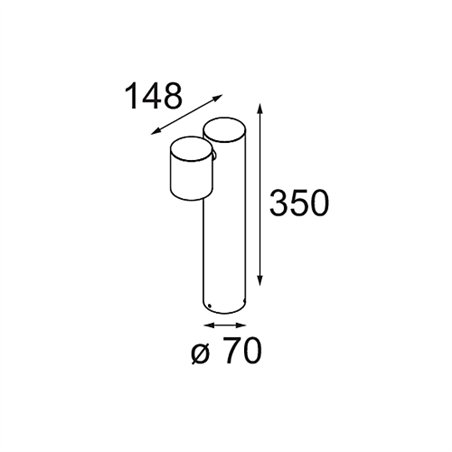 Modular Lowieze Surface 70 Low 1x IP54 LED DI | Ceiling lamp / Wall lamp / Floor lamp