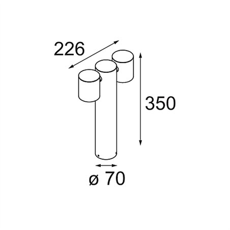 Modular Lowieze Surface 70 Low 2x IP54 LED DI | Ceiling lamp / Wall lamp / Floor lamp