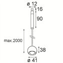 Modular Marbulito Jack Suspended 41 1x LED DE | Suspension lamp