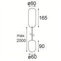 Modular Placebo Suspended Up 60 1x LED DI | Suspension lamp