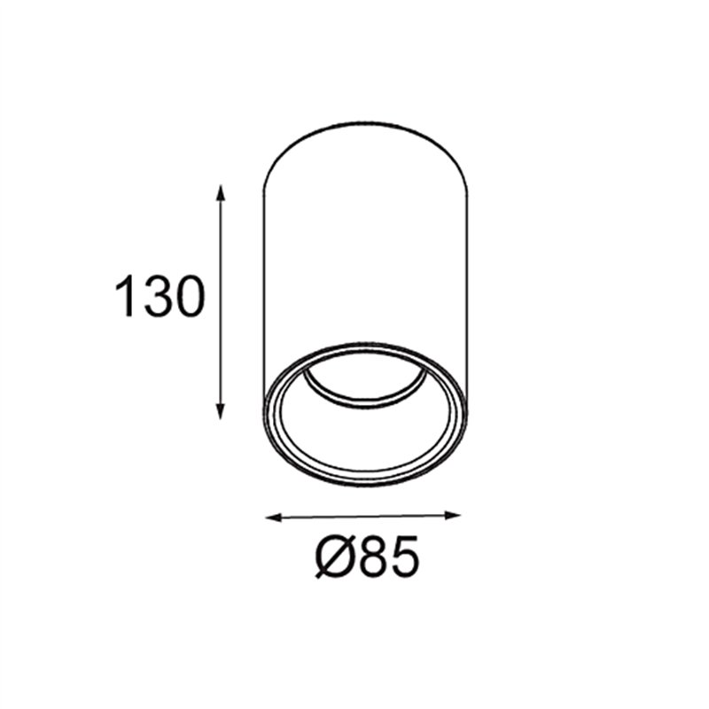 Modular Lotis Tube Surface 85 1x IP44 GU10 | Deckenlampe