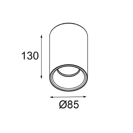 Modular Lotis Tube Surface 85 1x IP44 GU10 | Ceiling lamp