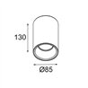 Modular Lotis Tube Surface 85 1x IP44 GU10 | Deckenlampe