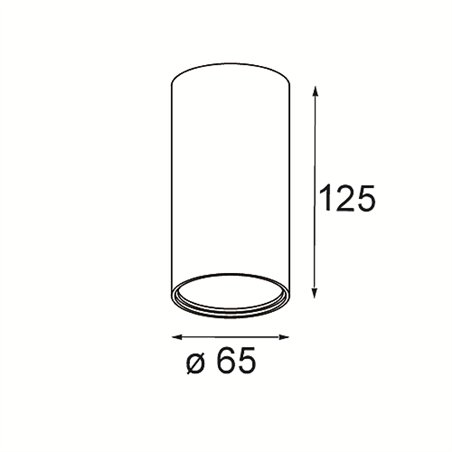 Modular Tetrix Tube Surface 65 125 1x DE | Ceiling lamp