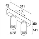 Modular Kogel Surface Adjustable 58 2x LED DI | Ceiling lamp / Wall lamp