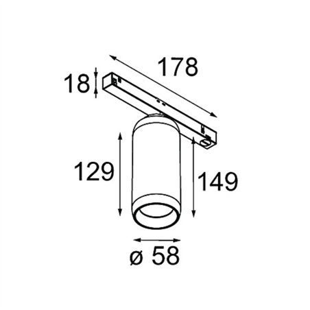 Modular Kogel Track 48V Adjustable 58 1x LED | Track lighting fixture
